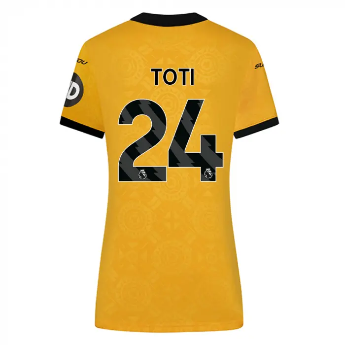 Wolverhampton Wanderers Shirt Store | 2025-26 Wolves Home Shirt – Womens TOTI 24 Collection Wolverhampton Wanderers Official Gear